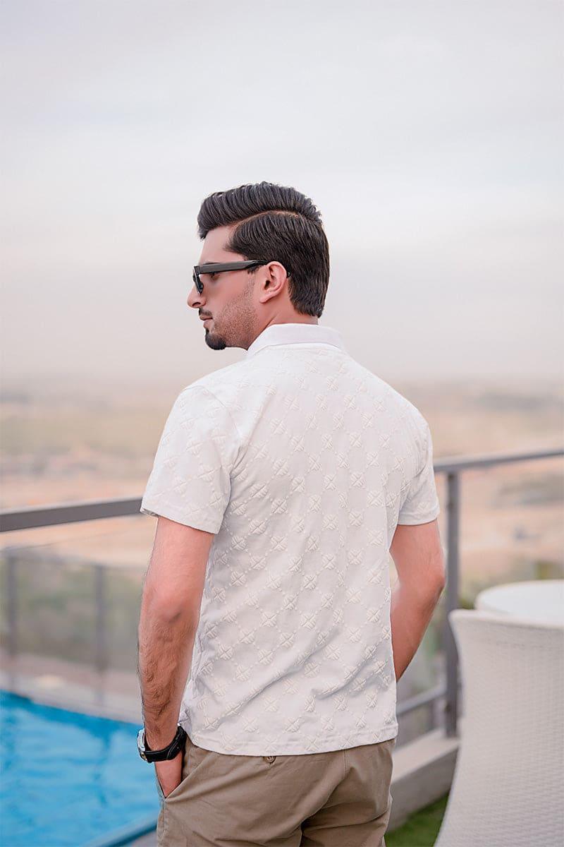 Flex 3D Pattern 2.0 (White) Polo Shirt - Flex Clothing