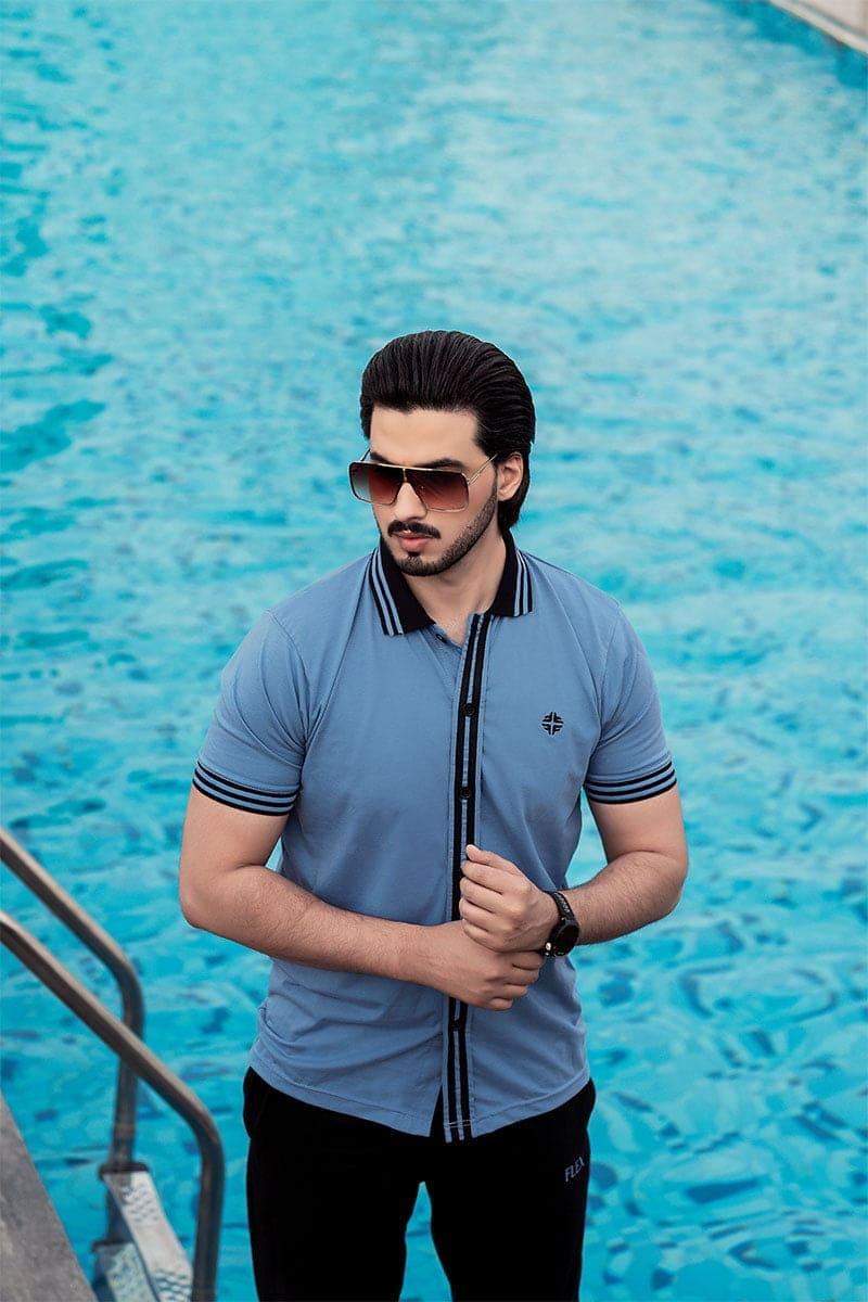 Azure Black Button Down Shirt - Flex Clothing