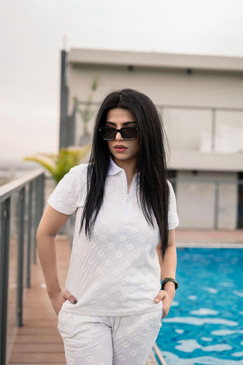 Flex 3D Pattern 2.0 (White) Polo Shirt - Flex Clothing