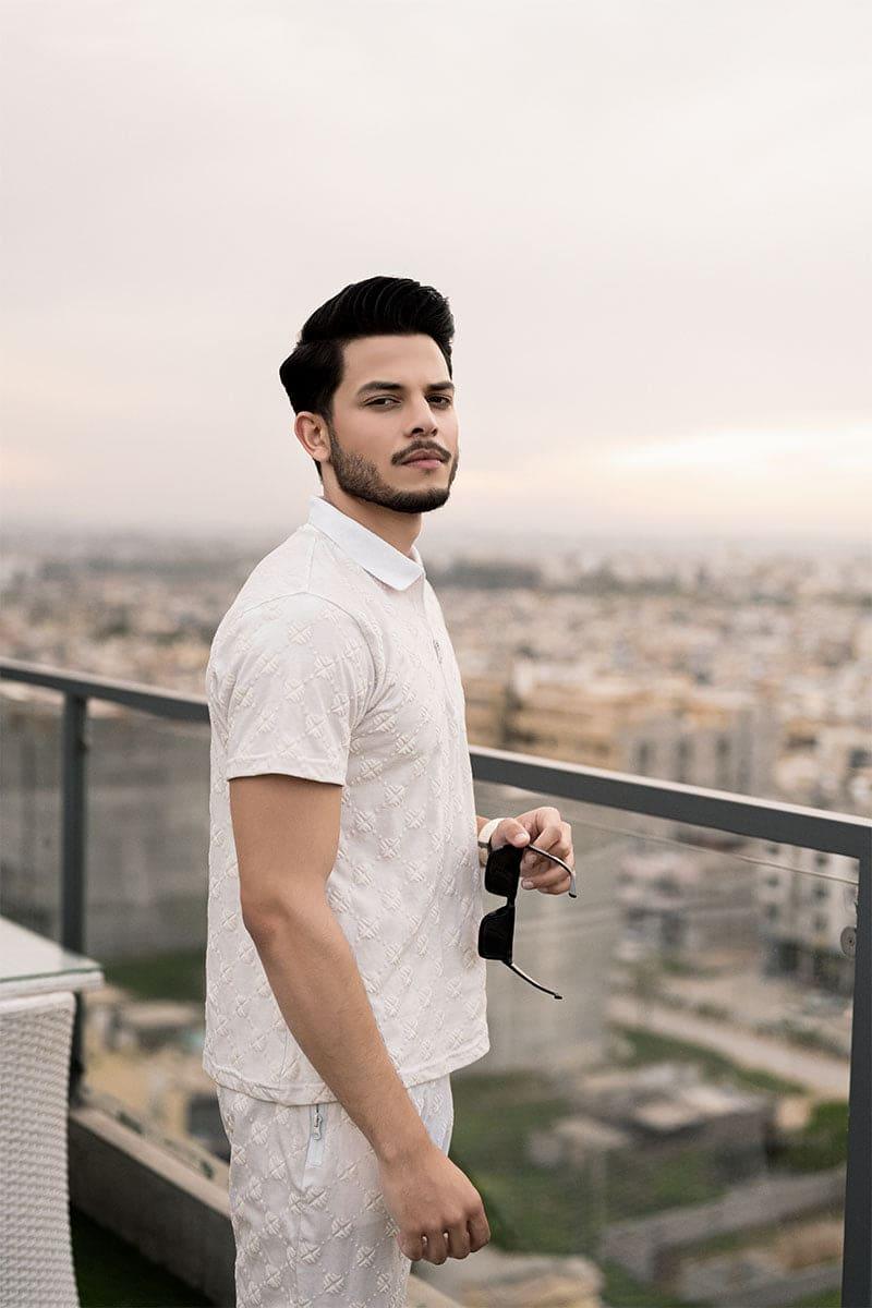 Flex 3D Pattern 2.0 (White) Polo Shirt - Flex Clothing